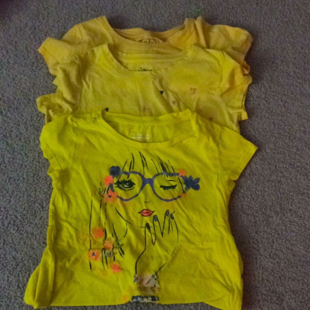 Three yellow shirts